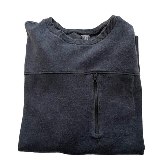 Mountain Hardwear Men's Sz XL Gray Crew Neck Fleece-Lined Sweatshirt Zip Pocket - Picture 6 of 7